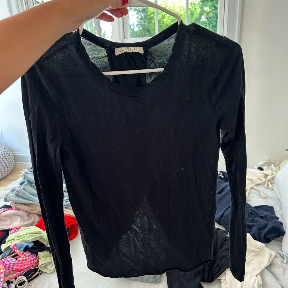 A.L.C. Black Fitted Blouse